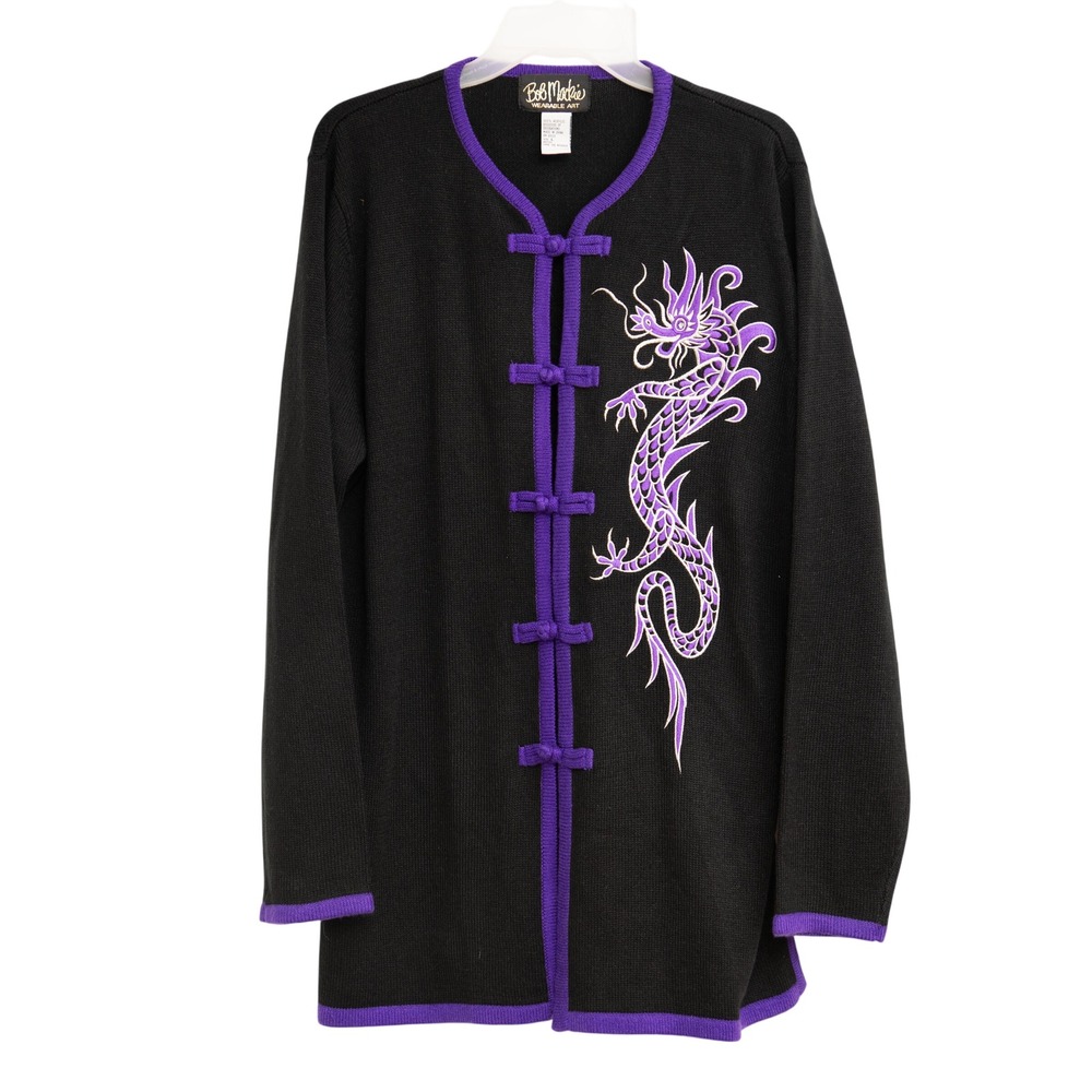 VTG Bob Mackie Wearable Art Asian Embroider Dragon Art Deco Whimsigoth Eclectic‎